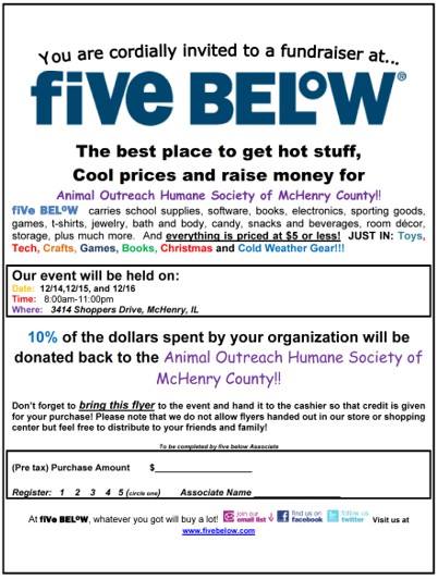 Five Below Fundraising Weekend for Felines!